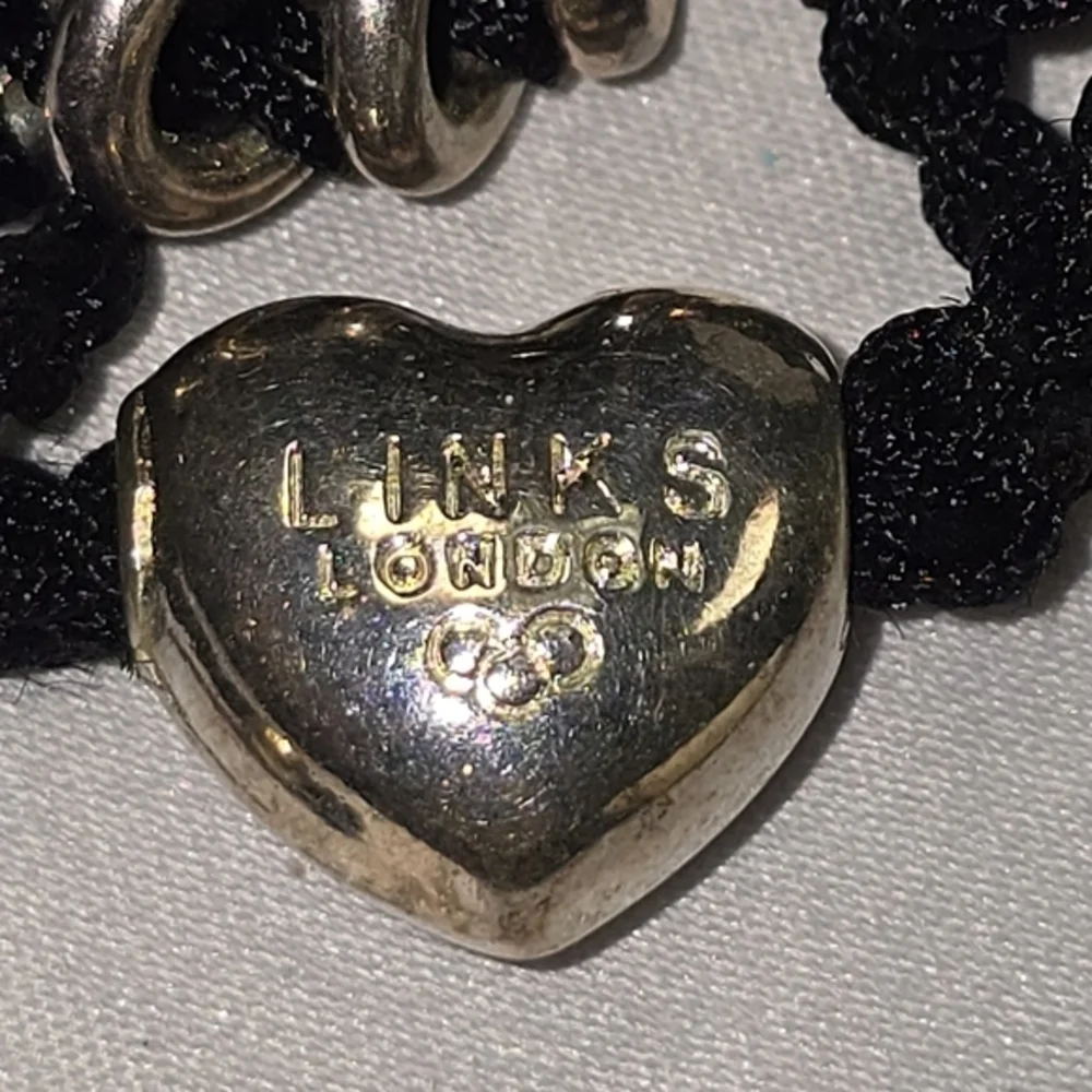 Links of‎ London Silver and Black Authentic Sweetie Friendship Bracelet